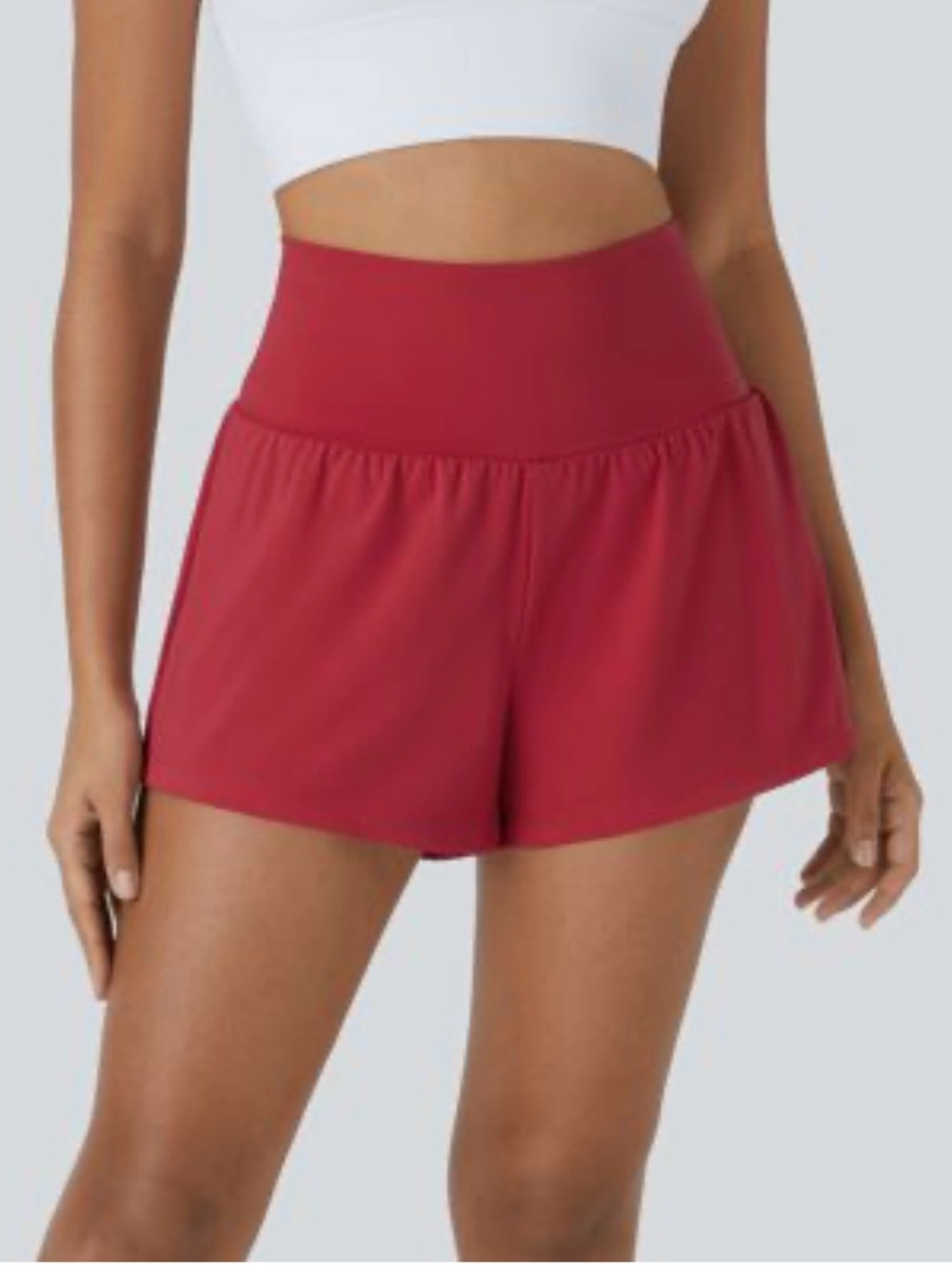 HALARA High-Waist Athletic Shorts in Red SoftlyZero Airy